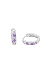 amor - Mädchen Creolen, 925er Silber - Pink