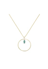 GIORGIO MARTELLO MILANO - Kette Anhänger mit Zirkonia und Kristallstein, vergoldet, Silber 925 - grün