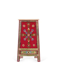 GINER & COLOMER - Beistellmöbel aus Mangoholz, MDF 50 cm, Ethno-Stil, handgefertigt – 92 x 50 x 35 cm - mehrfarbig