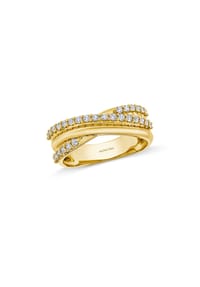MONCARA - Damen Ring, 585er Gold, 29 Diamanten zus. ca. 0,40 Karat - Gelbgold