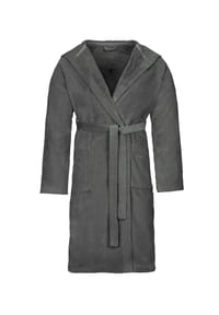 VOSSEN® - Bademäntel unisex Kurzmantel mit Kapuze Texas flanell - 7400 - blau