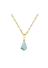 fascination by Ellen K. - Halskette 375/- Gold 1 Blautopas beh. - weiß