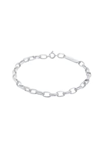 KUZZOÍ - Armband Herren Gliederkette Oval Massiv Basic 925 Silber - Schwarz
