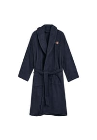 GANT - Unisex Bademantel - ARCHIVE SHIELD TERRY ROBE, Schalkragen, Frottee, Bio-Baumwolle - Dunkelblau