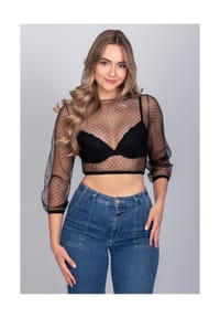 EDELNICE - Dirndlbluse Martha Schwarz - schwarz