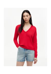 TOMMY Jeans - Pullover, Baumwolle, für Damen - XK9 RED