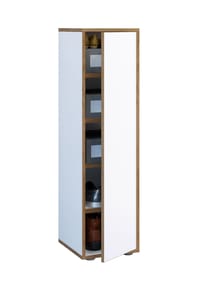 VCM. Holz-Schuhschrank | Maße: B. 30 x H. 110 x T. 33 cm | Allzweckschrank | 5 Fächer | 1 Drehtür - Salia Breite 30 cm