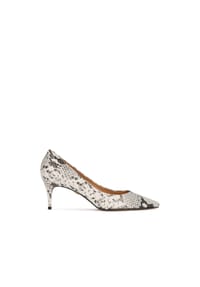 Kazar - Pumps aus Leder mit Serpentinenprägung - Weiß