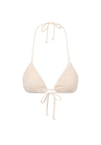 MODA MINX - Bikinioberteil Scrunch Triangle Top mit angesagtem Scrunch-Material - Beige