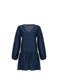 freshlions - Blusenkleid Bonnie mit verspielten Ballonbündchen - dark blue