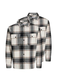 JACK & JONES - Hemdjacke / Overshirt 2er Pack Charge - Beige / grün
