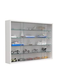 VCM. - Glasvitrine hängend | Vitrine Glas mit ESG-Sicherheitsglas | Maße ca. H. 55 x B. 75 x T. 12 cm | Hängevitrine Glas | Modern und platzsparend | Glas Vitrinenschrank - Drivalo L - 