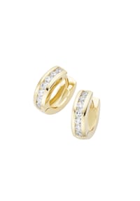 Luigi Merano® - Klappcreolen mit Zirkonia in Kanalfassung, Gold 375 - gold