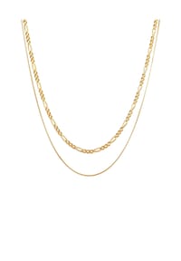 KUZZOÍ - Halskette Herren Ketten Set Figaro Venezia 925 Silber - Gold