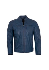 JILANI - Herren Lederjacke Lammnappa blau - blau