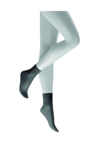 KUNERT - Kurzsocken Satin Look 20, Rippbündchen, für Damen - 0050 SCHWARZ