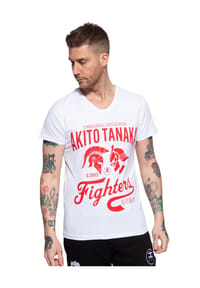 AKITO TANAKA - T-Shirt mit coolem Kontrast-Print Gladiator Fighters - anthrazit