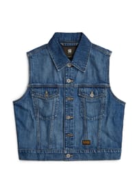 G-STAR RAW - Jeansweste, Klappkragen, für Damen - G326 FADED CLIFFS