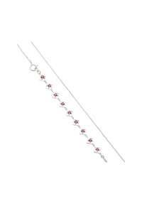 carolin stone - Armband 925/- Sterling Silber 9 Rhodolith - weiß
