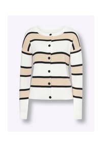 heine - Cardigan - ecru-sand-gestreift