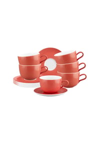 Seltmann Weiden Milchkaffeetassen mit Untertassen Liberty Pure Colors 380 ml 6er Set - LIBERTY PURE COLORS - beige