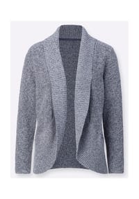SIEH AN! - Strickjacke - rauchblau-ecru-meliert