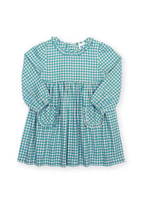KITE - Kinder Ozean Karos Kleid Bio-Baumwolle - blau