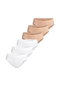 -con-ta- - Hüftslip 6er Pack Feinripp - Beige / schwarz