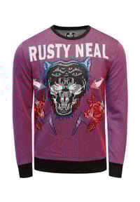 RUSTY NEAL® - Sweatshirt Rusty Neal Sweater mit außergewöhnlichem Print - Rot