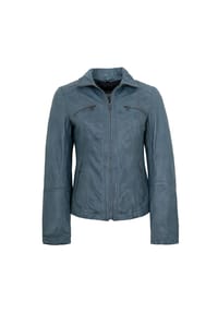 7eleven - Damen Lederjacke Lammnappa hellblau - hellblau