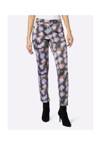 heine - Druck-Hose - graphit-lavendel-bedruckt