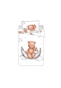 COFI - Kinderbettwäsche – Bettbezug 100x135 cm & Kissenbezug 40x60 cm - Weiß 100x135cm