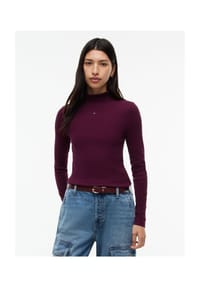 TOMMY Jeans - Langarmshirt, Logo-Stickerei, für Damen - 0EZ  RED