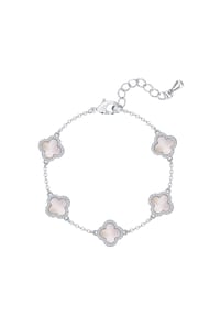 Luluandjane - Armband Zirkonia weiß Perlmutt weiß - silber