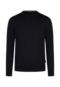 HECHTER PARIS - Pullover Basic mit dezentem Flaglabel - Schwarz