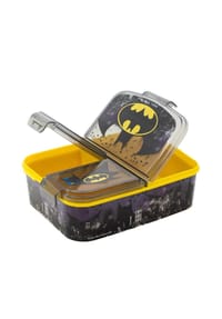 Batman - Batman Kinder Brotdose – Lunchbox mit 3 Fächern & tollem Design - Schwarz 6,7x16,5x19,5 cm