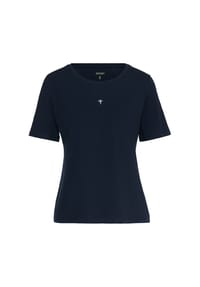 JOOP! - Damen T-Shirt mit Logo-Print - Cosy, Kurzarm, Rundhals, Cotton Stretch - Blau