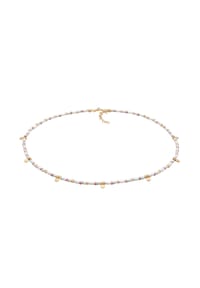 elli. - Halskette Plättchen Glas Beads Bunt 925 Silber Vergoldet - Zweifarbig