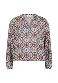 CARTOON - Shirtbluse, Split-Neck, für Damen - 1888 NATURE/BLUE
