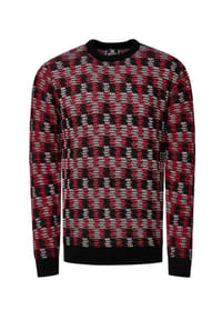 RUSTY NEAL - Strickpullover mit schöner Musterung - Schwarz / Rot