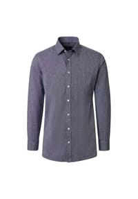 CASAMODA - Herren Leinenhemd uni Comfort Fit - Blau