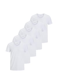 JACK & JONES - T-Shirt 5er Pack Essentials - Dunkelblau / hellgrau