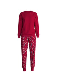 CALIDA - Schlafanzug, Rundhals-Ausschnitt, Tier-Design, für Damen - 732 DEEP RED