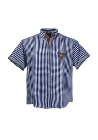 LAVECCHIA - Herren Kurzarmhemd 1129 - Jeansblau-weiss