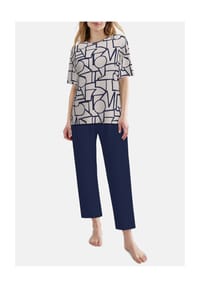 TOM TAILOR - Schlafanzug, Kurzarm, für Damen - 515 BRAUN-HELL-AL