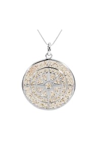 DUR® - Kette mit Anhänger , Kompassrose - Strandsand , Silber 925/000 - silber