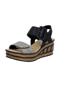rieker - Textil Sandalen - Schwarz/Beige