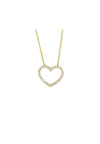 MONCARA - Damen Anhänger mit Kette, 375er Gold, 30 Diamanten zus. ca. 0,10 Karat - Gelbgold