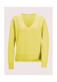 MADELEINE - Kaschmir-Pullover mit V-Ausschnitt - zitrone