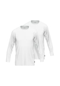 GÖTZBURG - Herren Langarmshirt, 2er Pack - Baumwolle, Longsleeve, einfarbig - Schwarz